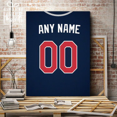 Atlanta Jersey Custom Canvas Print Wall Art for Boy Girl Men Women Baseball Personalized Canvas Art
